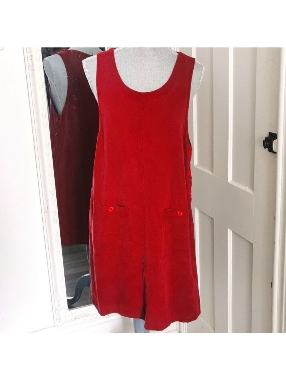 AKS Amy K Su burgundy corduroy jumper. Size Medium. EUC